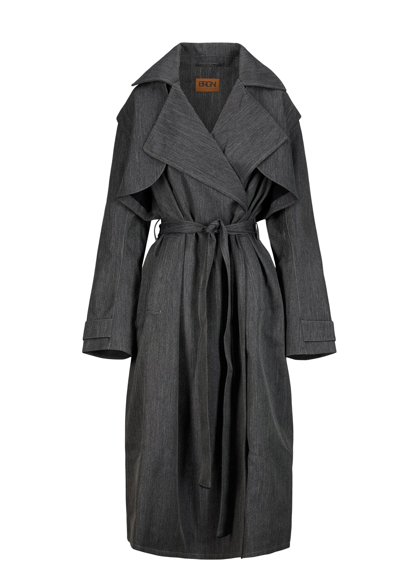 Regndråpe Trench Coat - Stone Denim