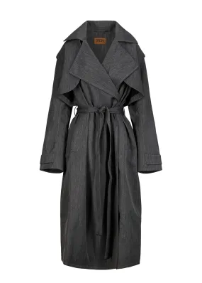 Regndråpe Trench Coat - Stone Denim