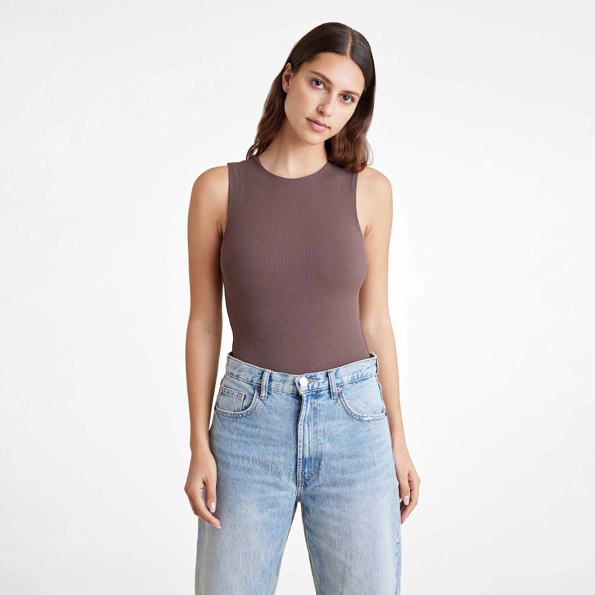 Ribbed Crewneck Tank Bodysuit