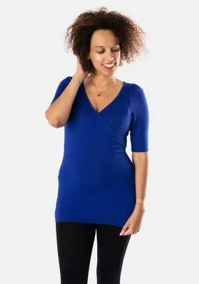 Royal Blue Wrap Top