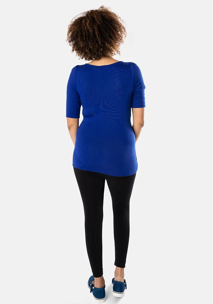 Royal Blue Wrap Top