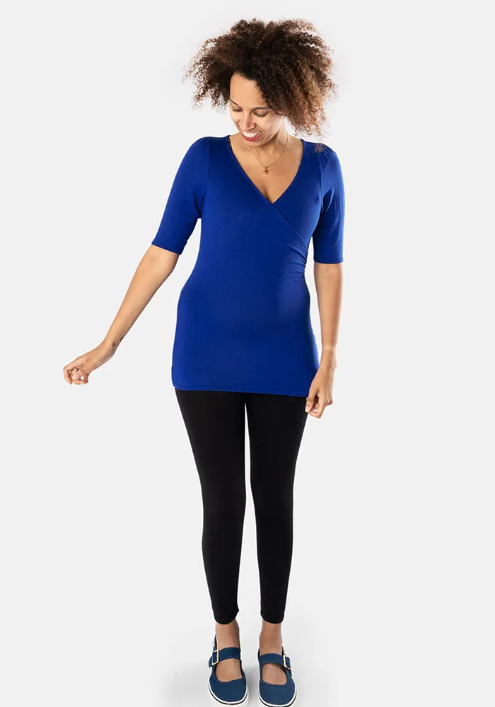 Royal Blue Wrap Top