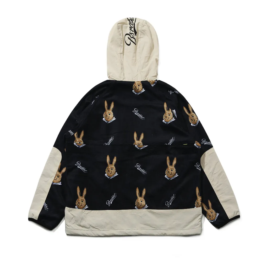 ROYAL FLEECE HOODED JACKET BEAR RABBIT BLACK