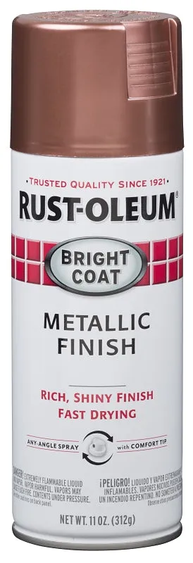 Rust-Oleum 331255 Metallic Spray Paint, Metallic, Rose, 11 oz, Can :CAN: QUANTITY: 1