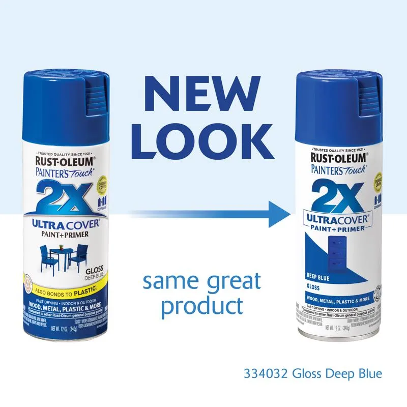 Rust-Oleum Painter's Touch 2X Ultra Cover Gloss Deep Blue Paint Primer Spray Paint 12 oz