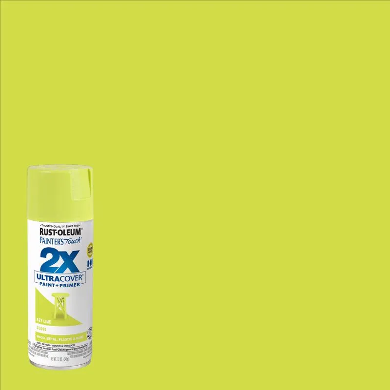 Rust-Oleum Painter's Touch 2X Ultra Cover Gloss Key Lime Paint Primer Spray Paint 12 oz