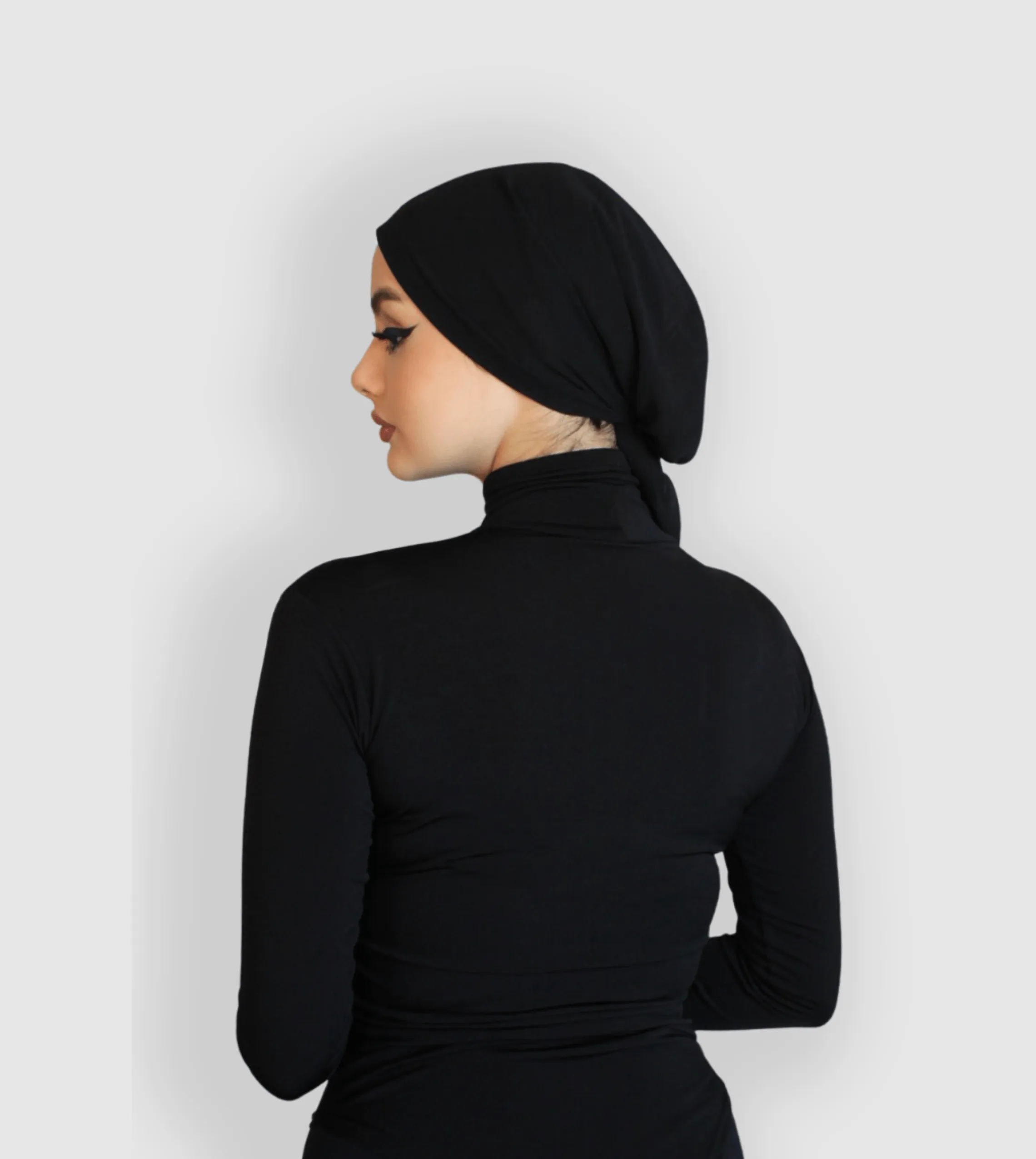 RUUQ Bodysuit Long Sleeve with Mock Neck - Black