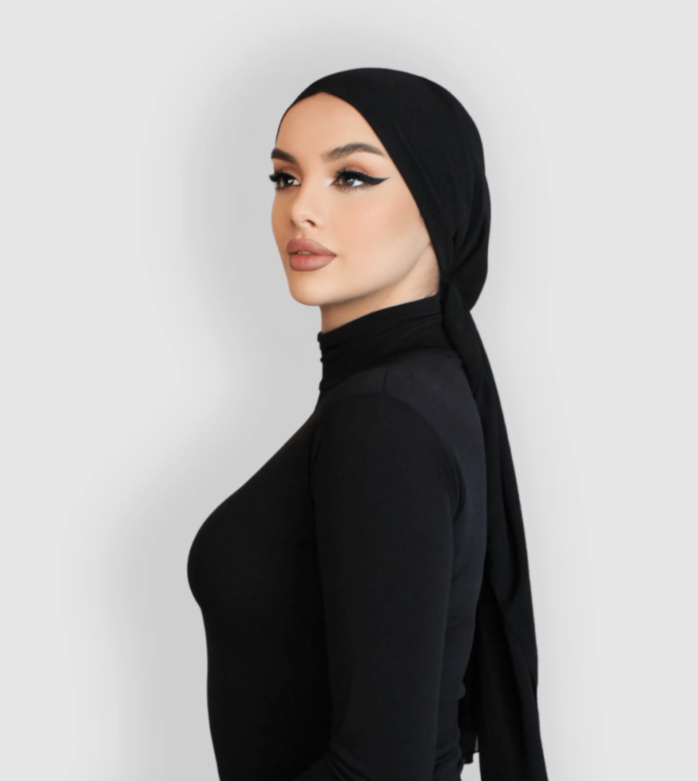 RUUQ Bodysuit Long Sleeve with Mock Neck - Black