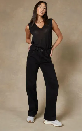 Seville Straight Leg Black Jeans