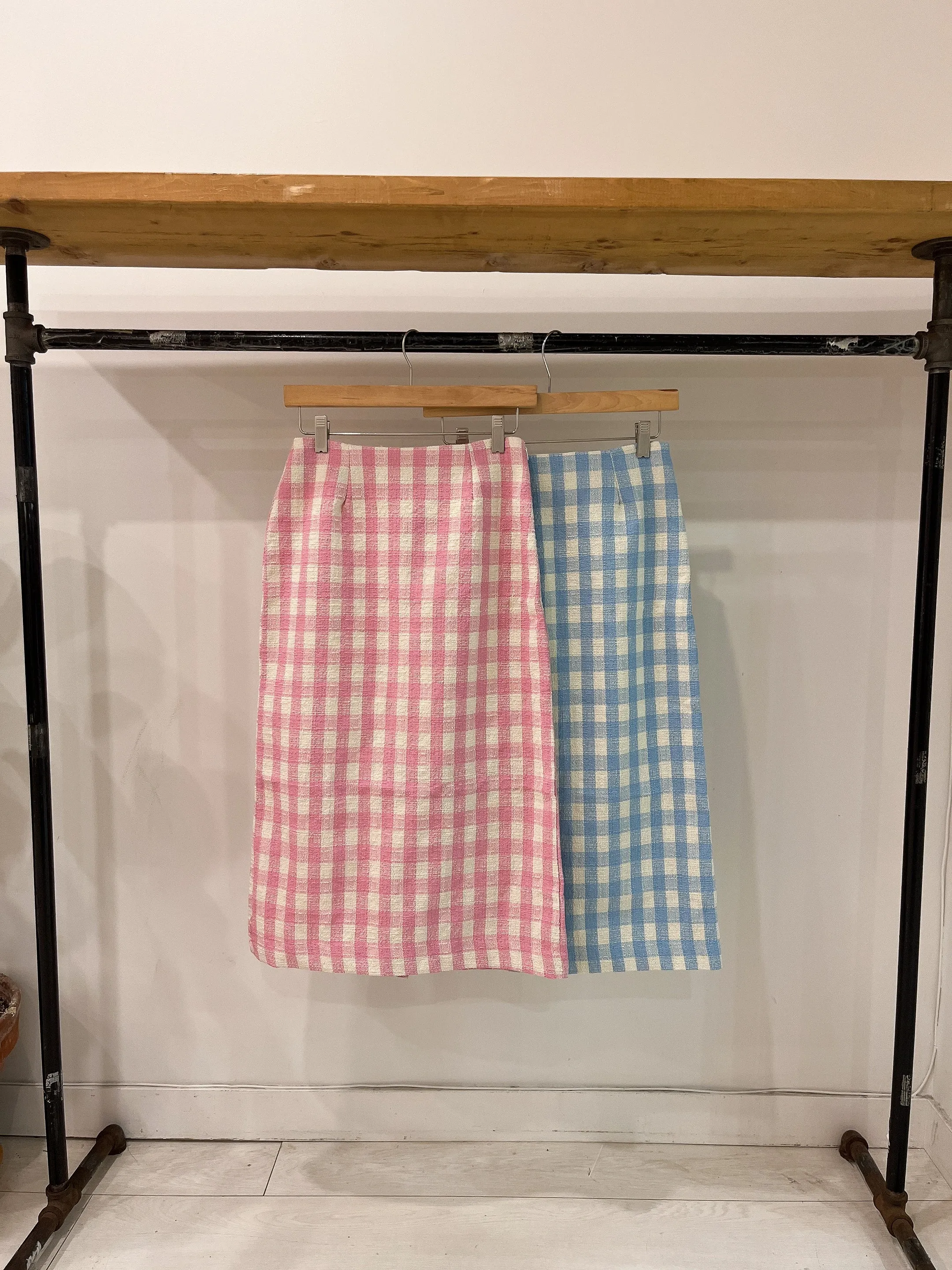 SHAKE Gingham plaid skirt