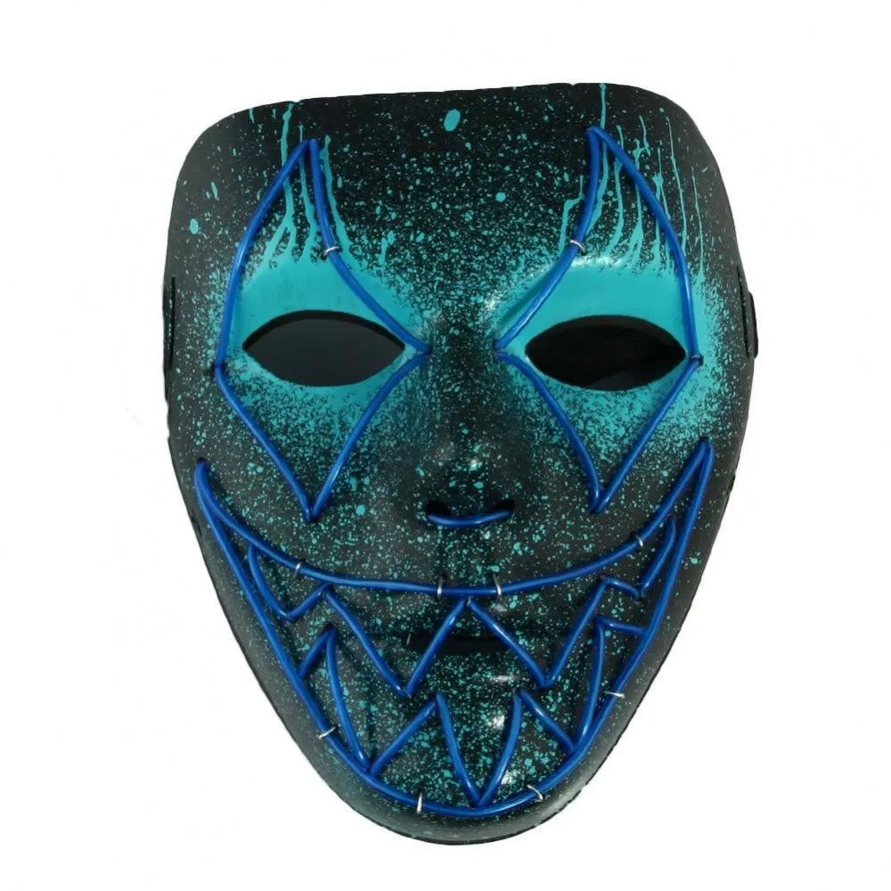 Sharp Tooth EL Wire Mask (Blue)