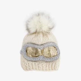 Ski Goggles Hat, Cream