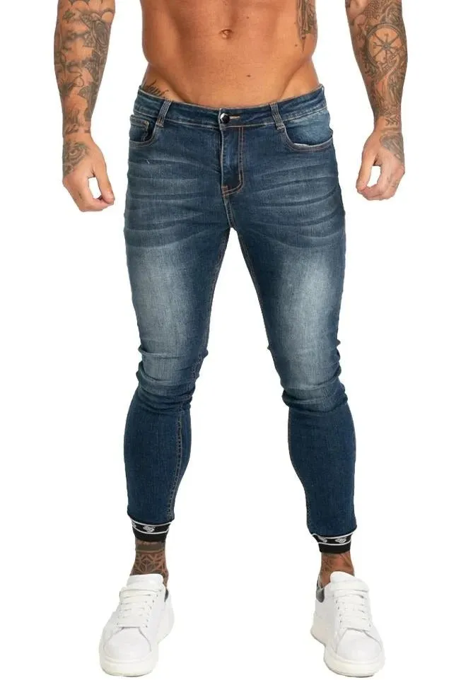 Skinny Fit Jeans Tapered Leg Blue