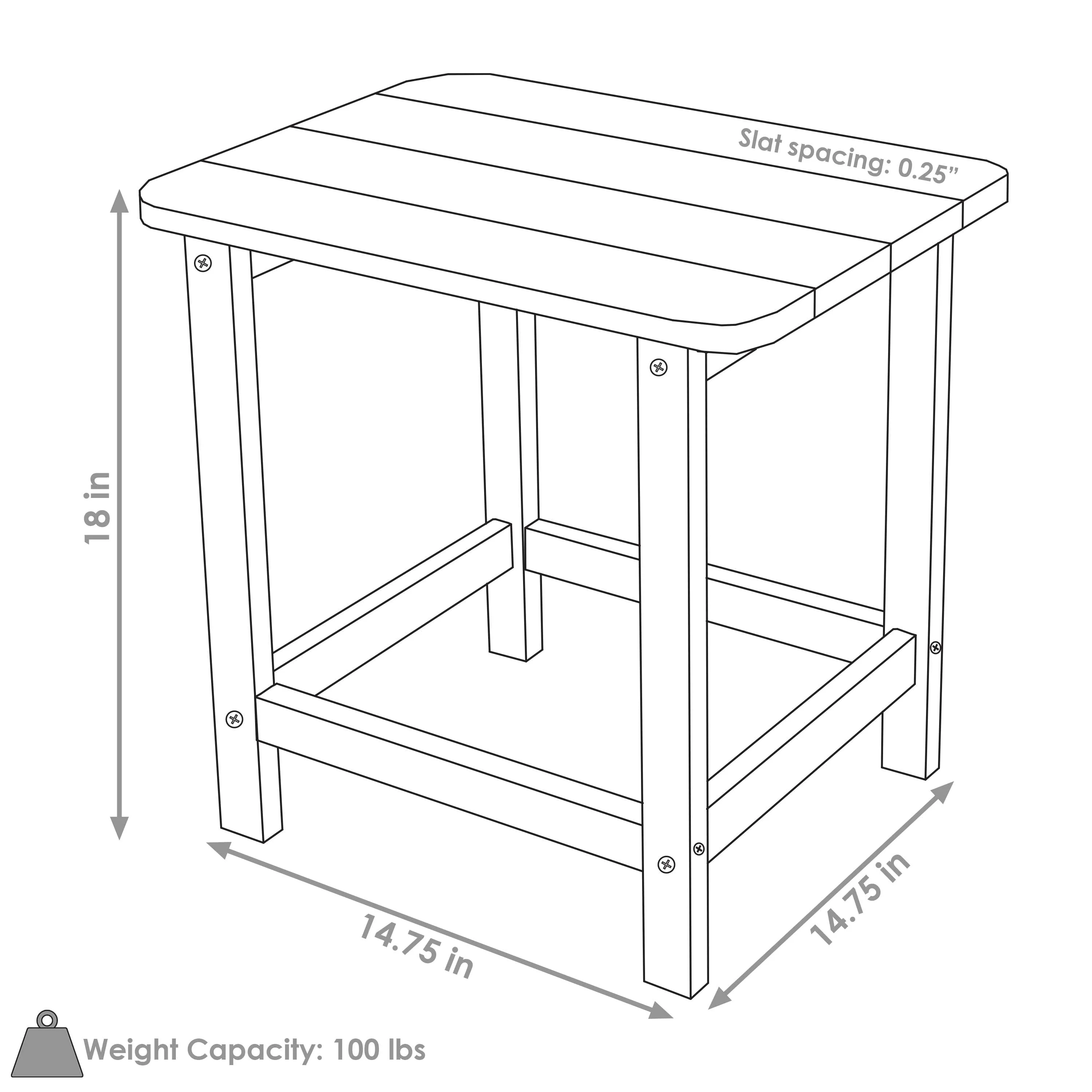 Sunnydaze All-Weather Outdoor Adirondack Square Side Table