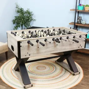 Sunnydaze Delano 54.5" Indoor Foosball Table with Distressed Wood Look