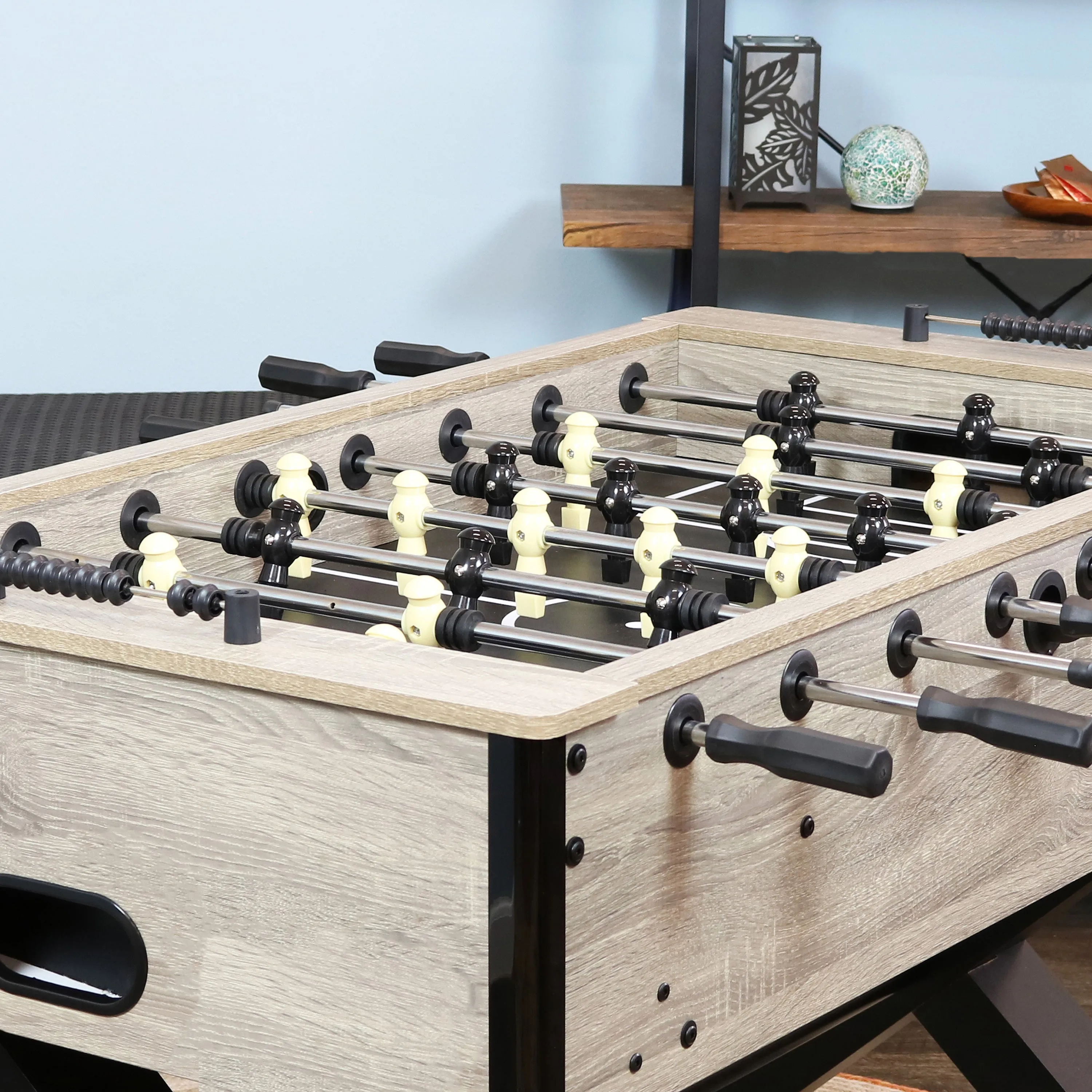 Sunnydaze Delano 54.5" Indoor Foosball Table with Distressed Wood Look