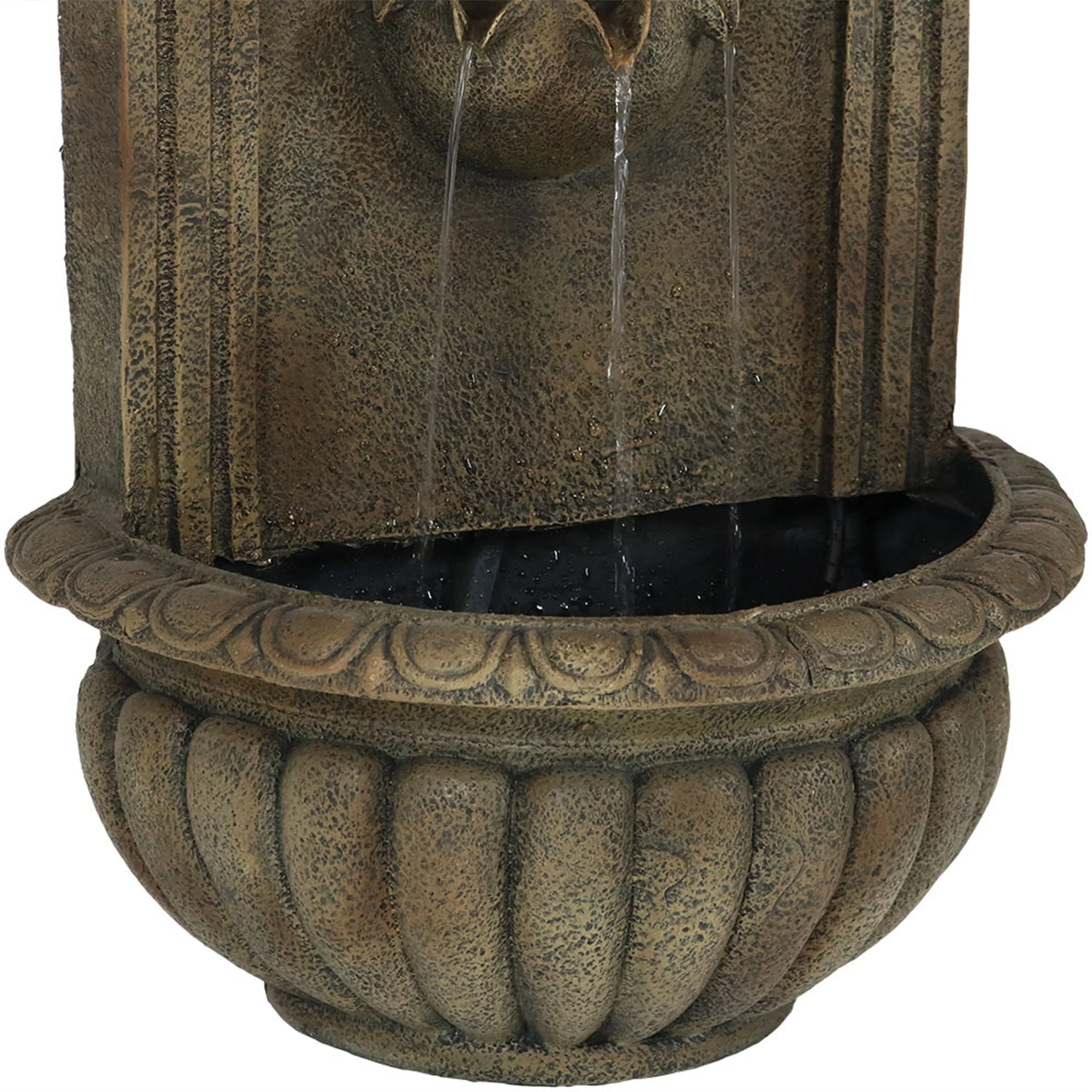 Sunnydaze Florence Solar Outdoor Wall Fountain - Florentine Stone