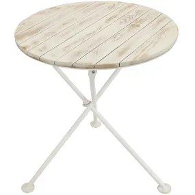 Sunnydaze French Country European Chestnut White Bistro Table - 28" Round