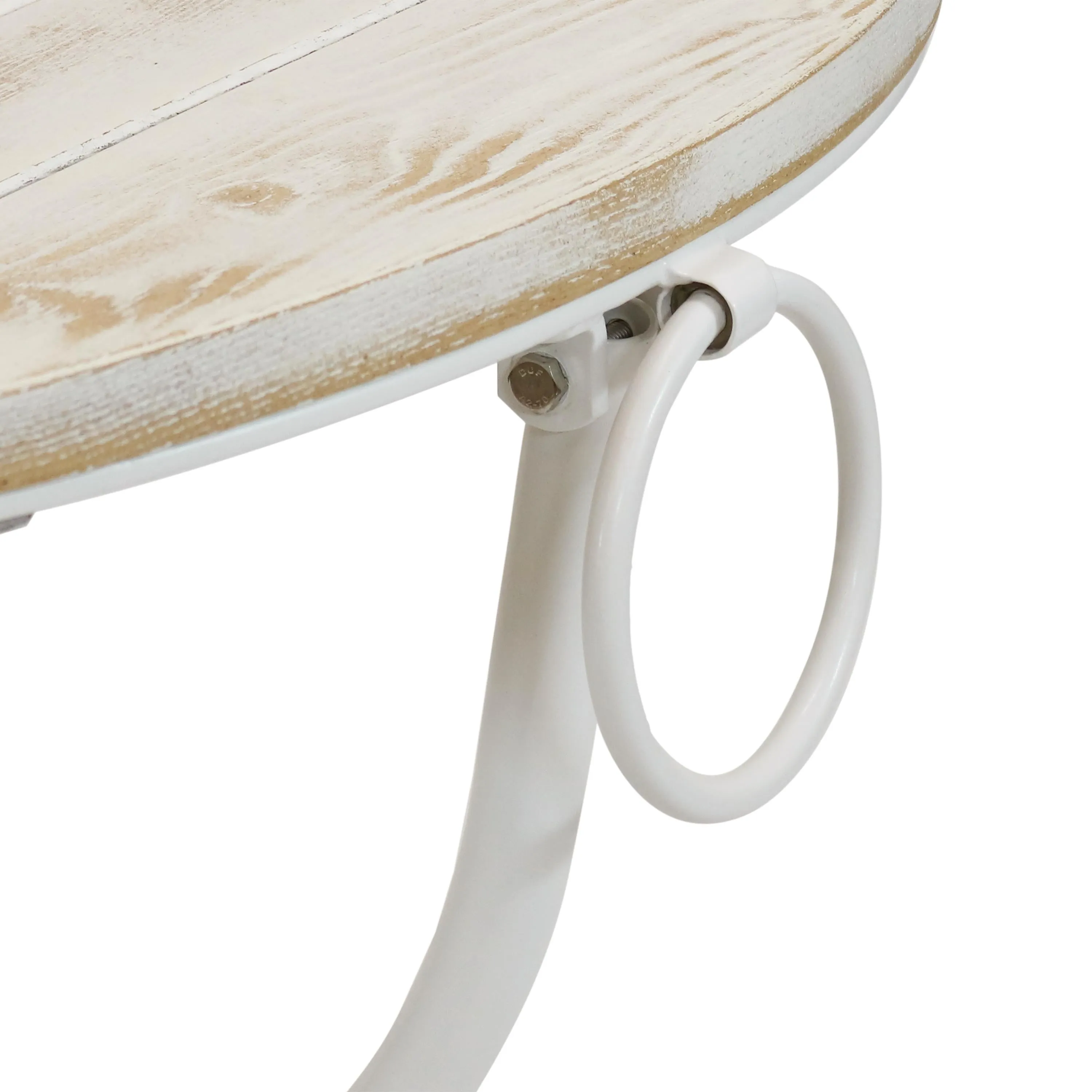 Sunnydaze French Country European Chestnut White Bistro Table - 28" Round