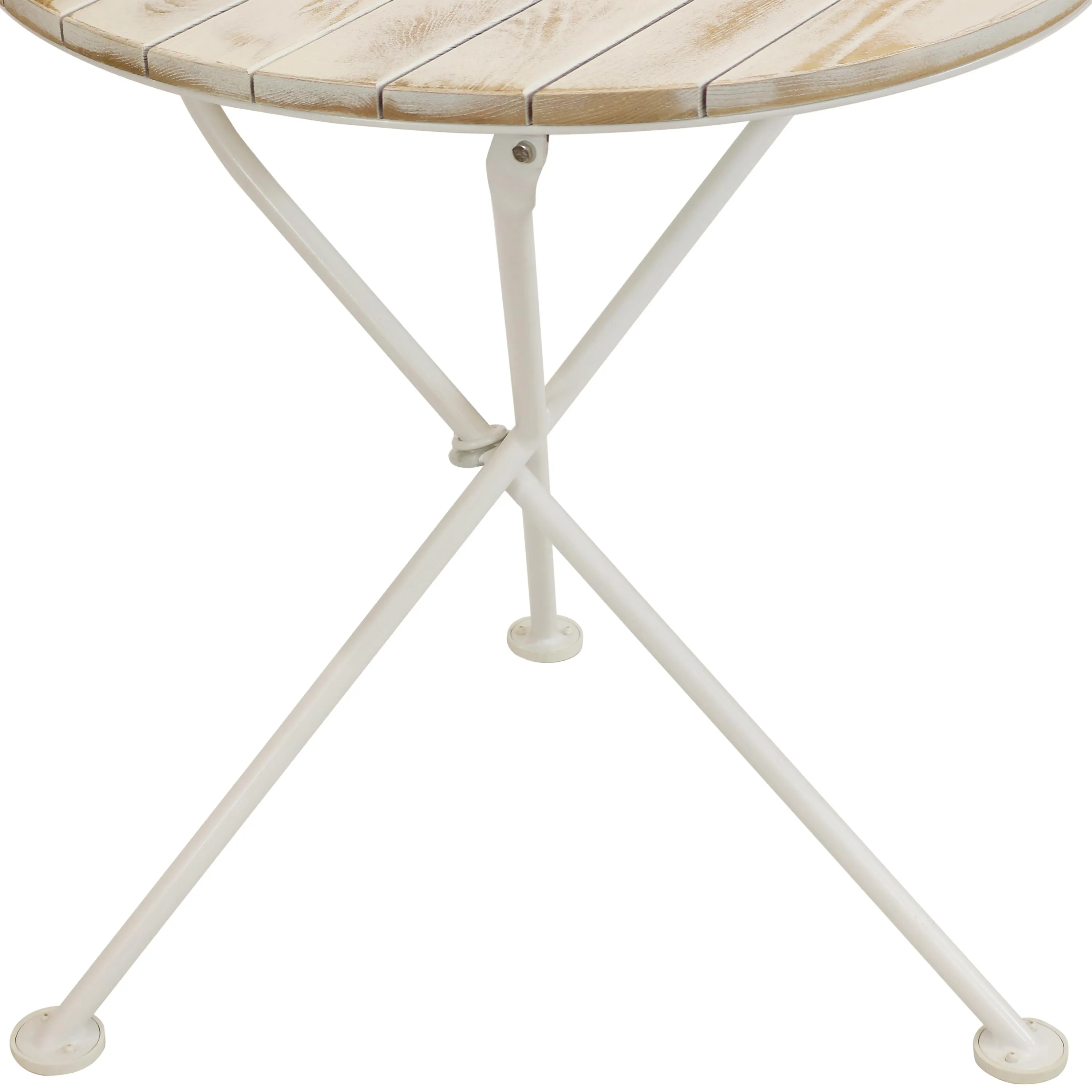 Sunnydaze French Country European Chestnut White Bistro Table - 28" Round