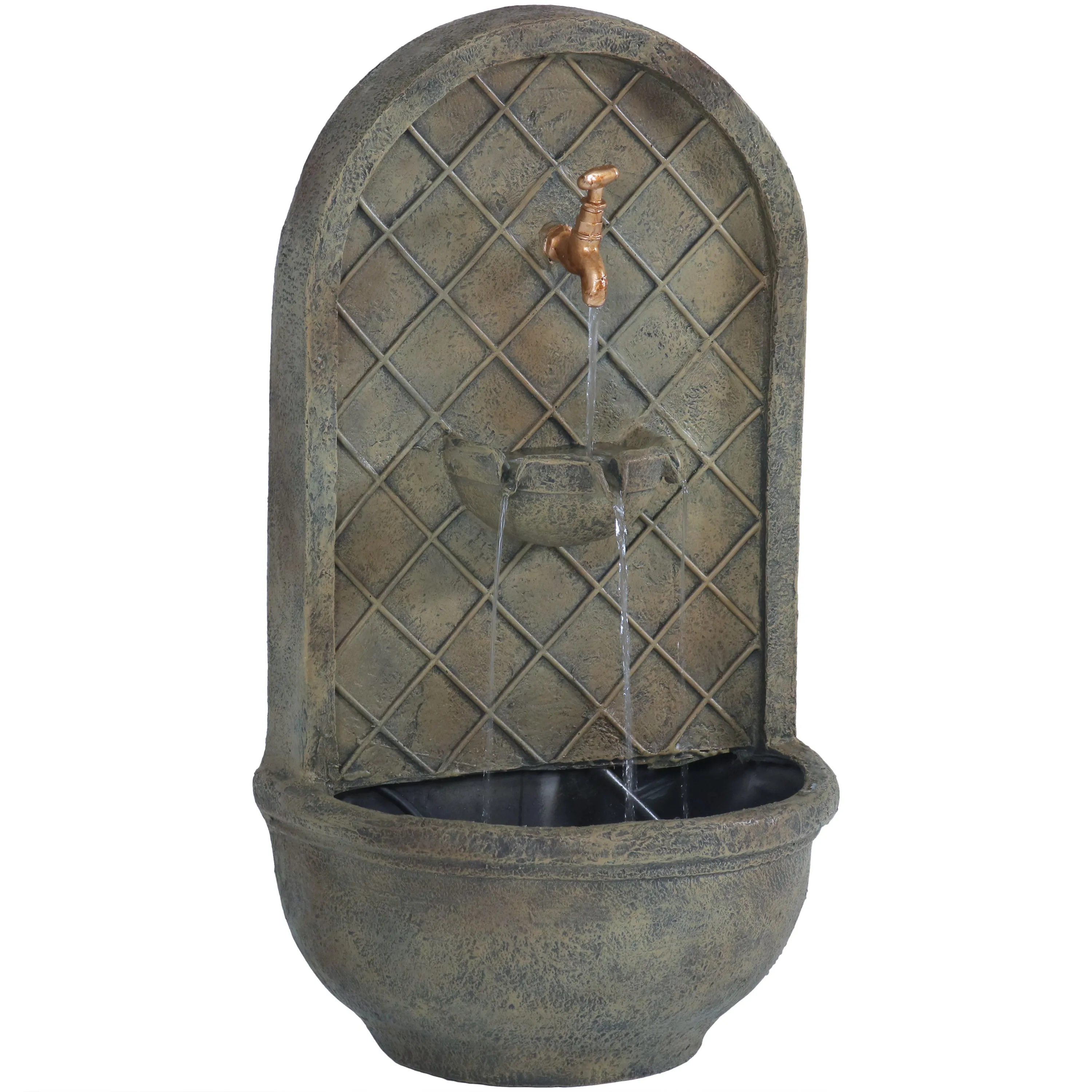 Sunnydaze Messina Solar Wall Fountain - 26" H