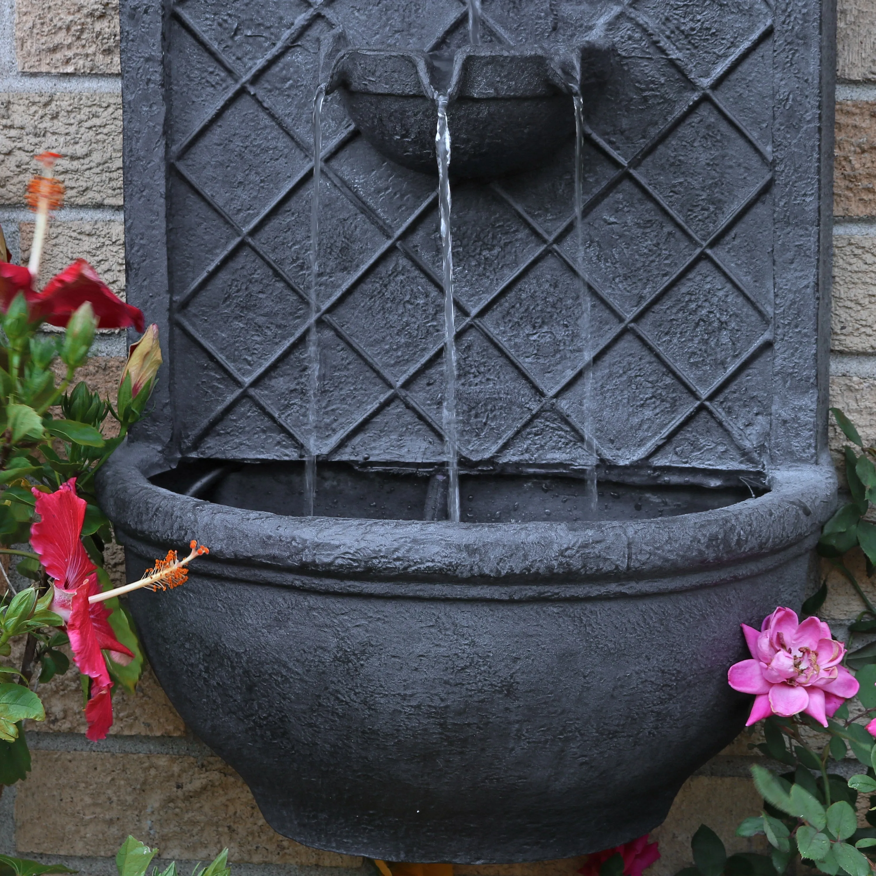 Sunnydaze Messina Solar Wall Fountain - 26" H