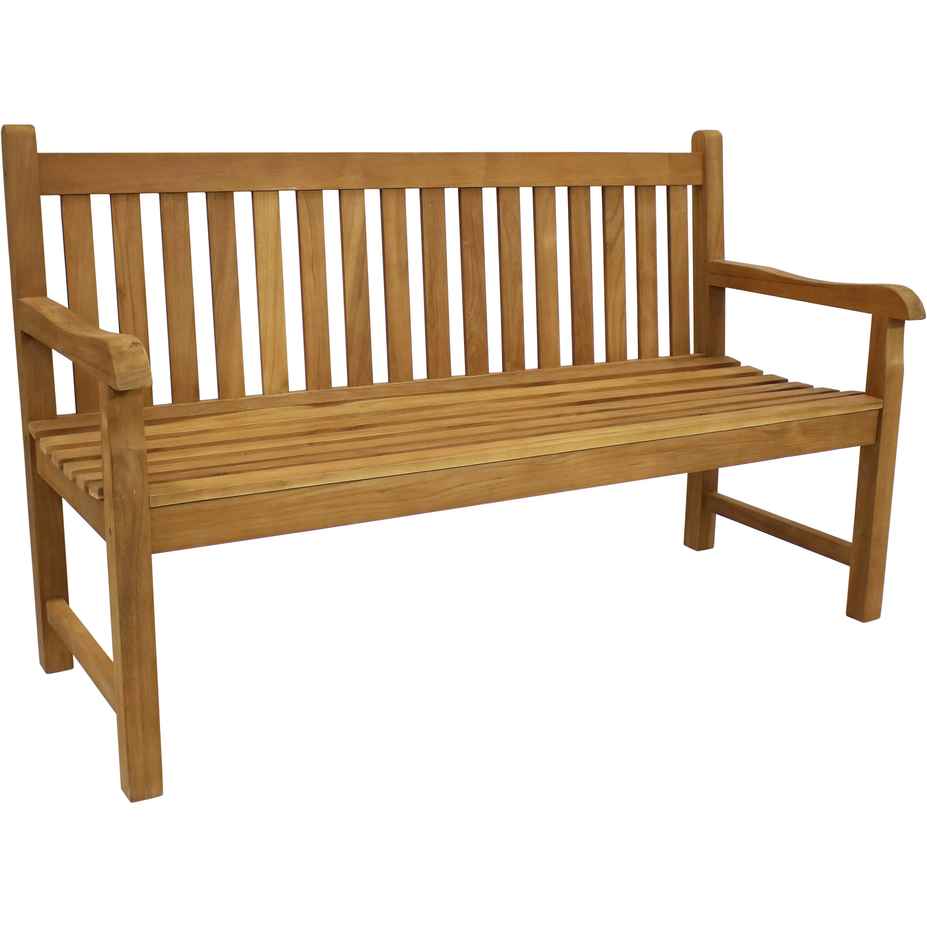 Sunnydaze Outdoor 2-Person Teak Wooden Garden Bench - 59"