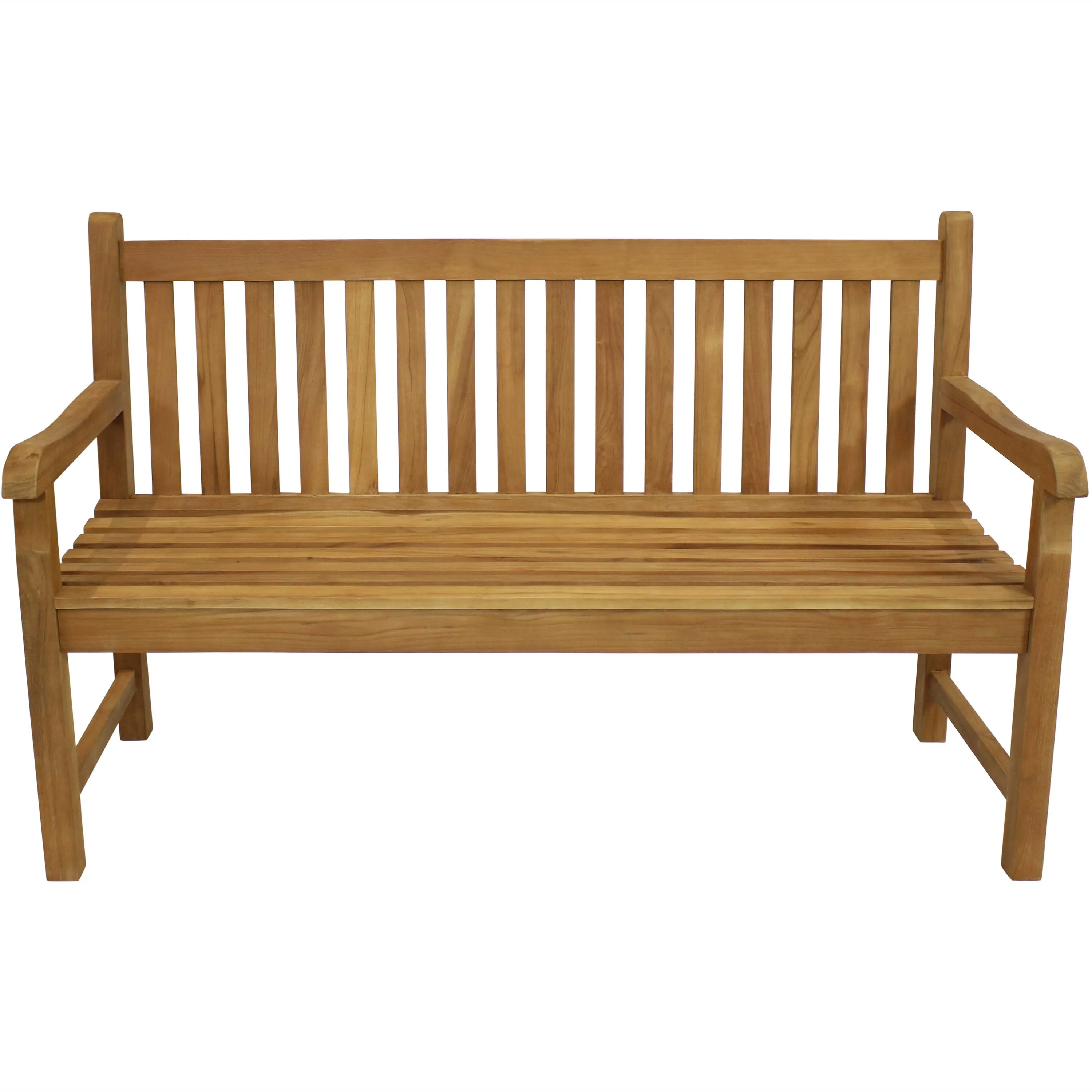 Sunnydaze Outdoor 2-Person Teak Wooden Garden Bench - 59"