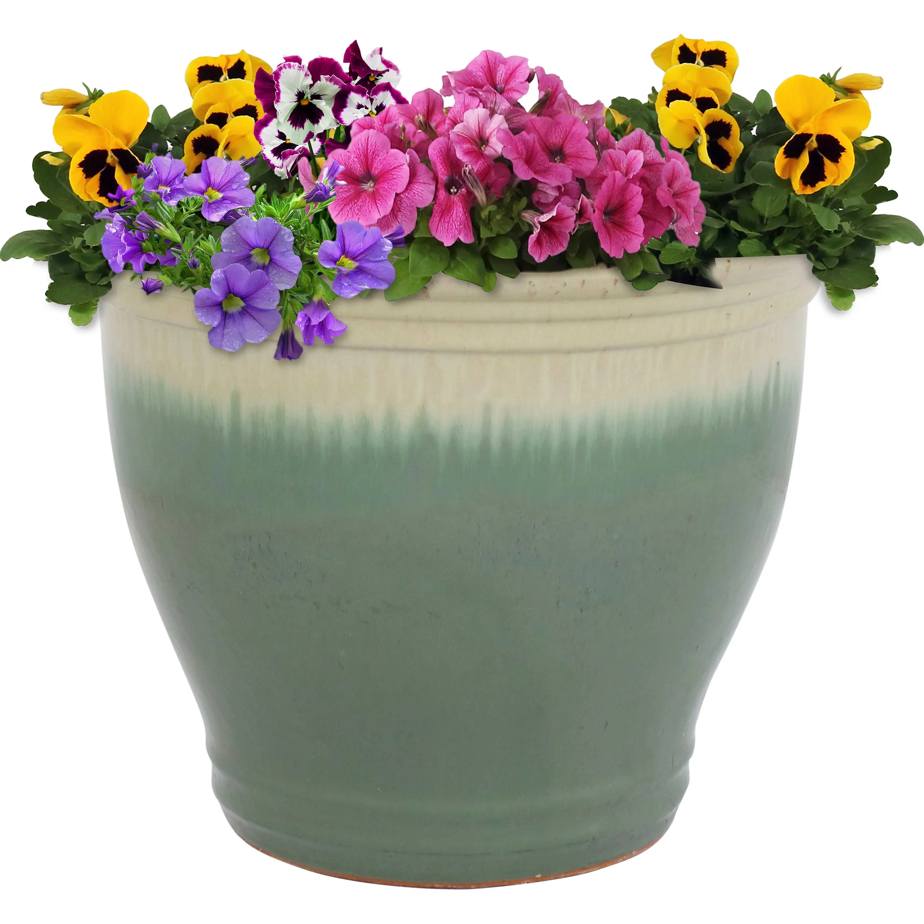 Sunnydaze Studio High-Fired Glazed Ceramic Planter