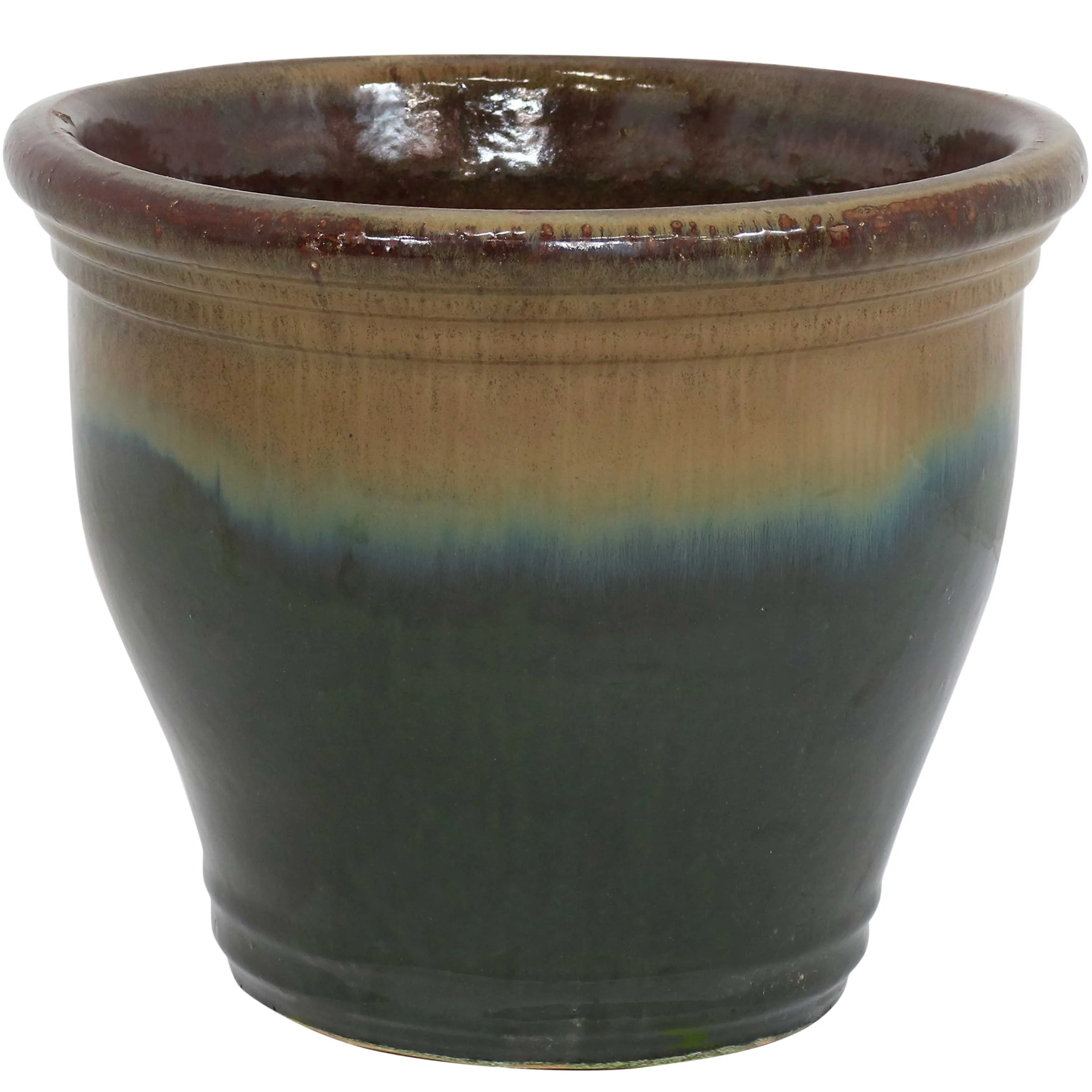 Sunnydaze Studio High-Fired Glazed Ceramic Planter