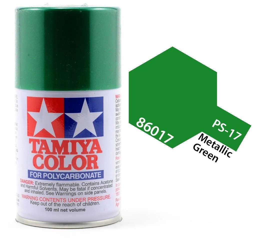 Tamiya 86017 PS-17 Metallic Green Polycarbonate Spray Paint 100ml TAM86017