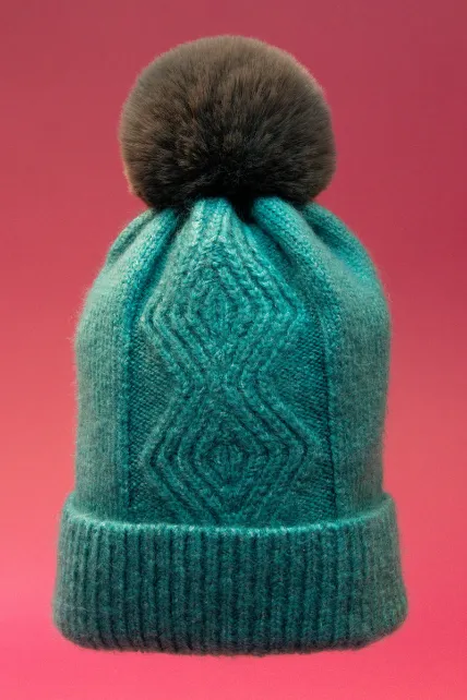 Teal Ingrid Bobble Hat {clearance}