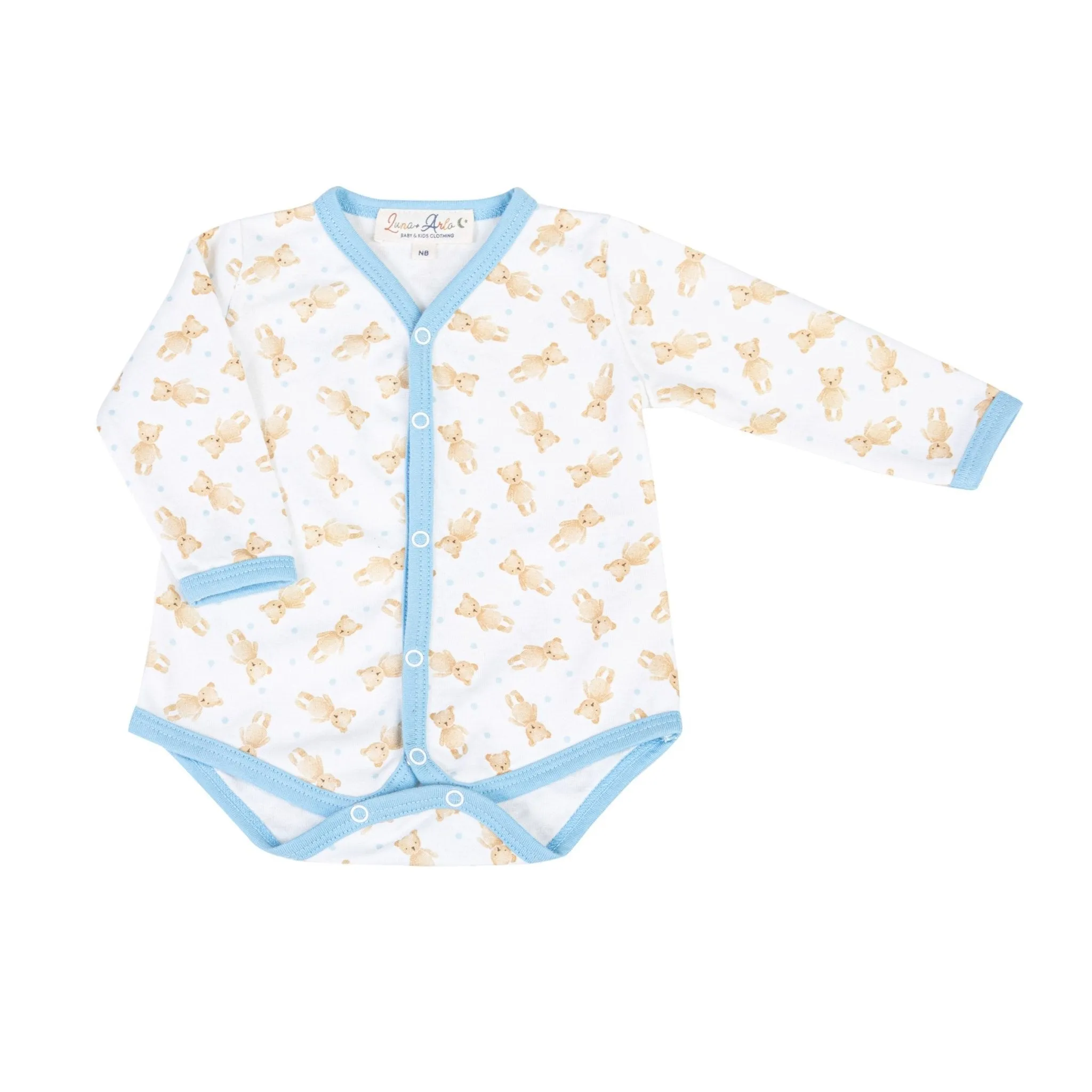 Teddy Print Bodysuit - Blue