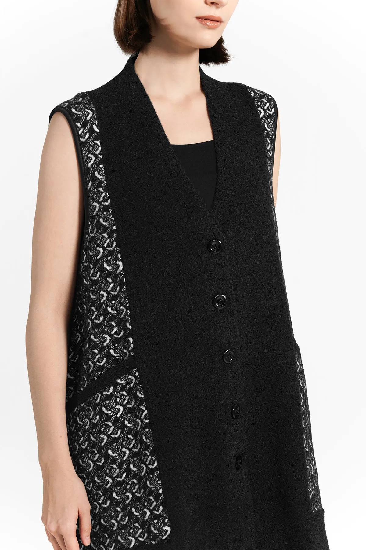 Tessa Sleeveless Coat - Black