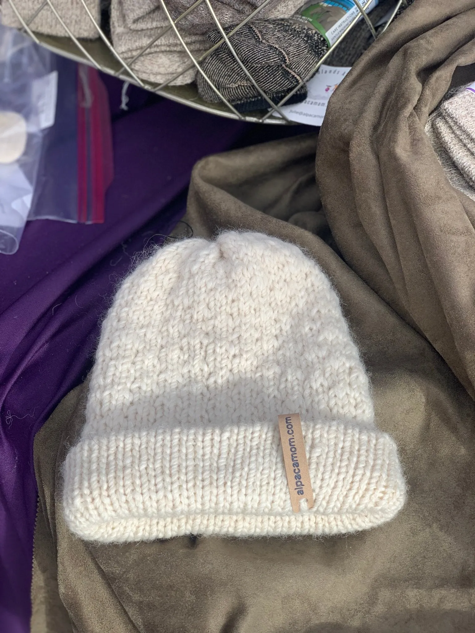 Textured Knitted Alpaca Beanie