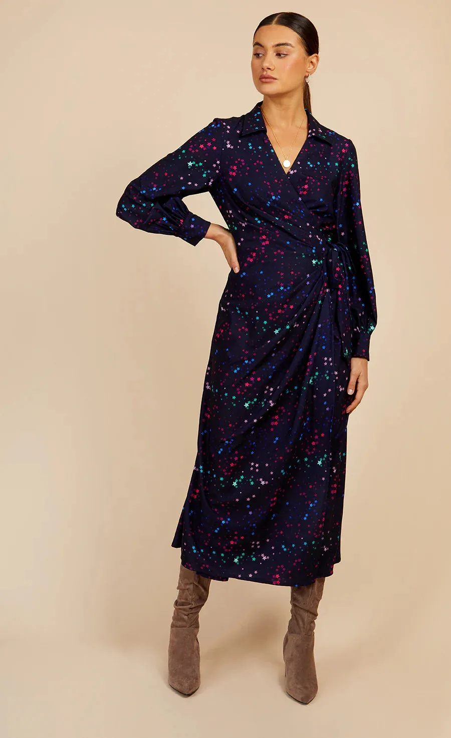 THE STAR MIDAXI DRESS (NAVY)