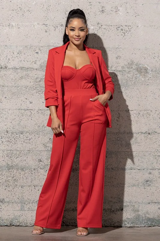 THREE PIECE STRETCH HEAVY KNIT SET