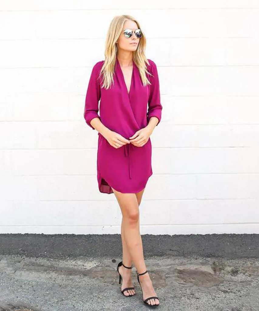 Tie Wrap Dres, Berry