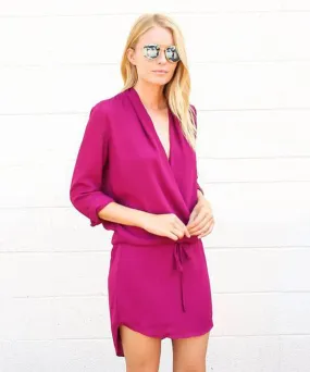 Tie Wrap Dres, Berry