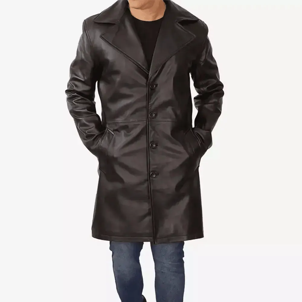 Trailblazer Premium Mens Leather Duster