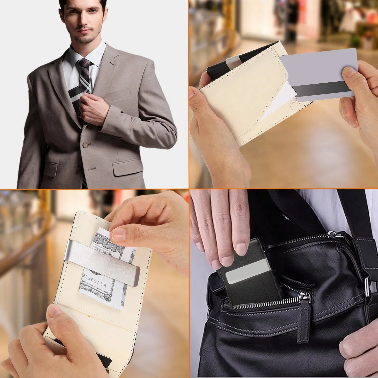 Unisex PU Leather Wallet RFID Blocking