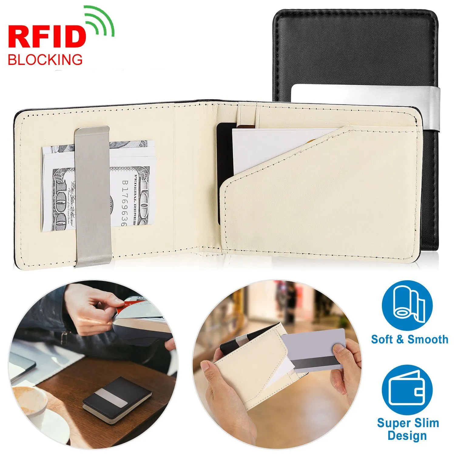 Unisex PU Leather Wallet RFID Blocking