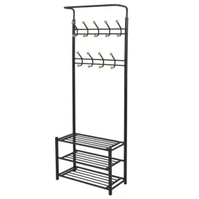 vidaXL Clothes Rack with Shoe Storage 68x32x182.5 cm Black