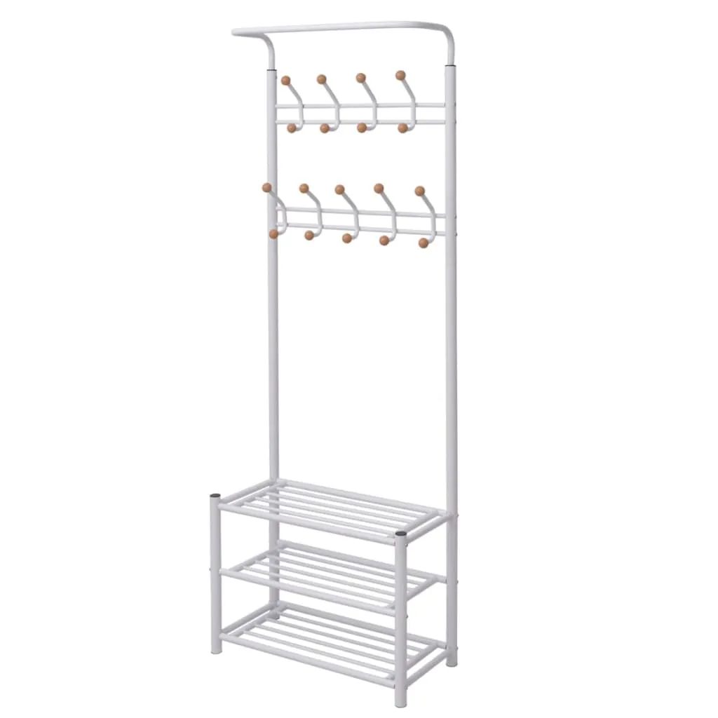 vidaXL Clothes Rack with Shoe Storage 68x32x182.5 cm White