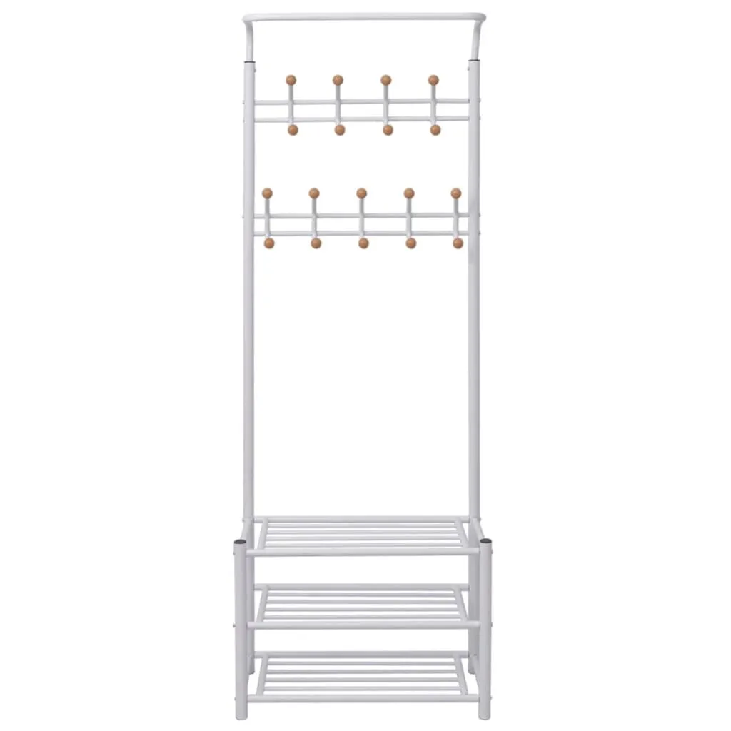 vidaXL Clothes Rack with Shoe Storage 68x32x182.5 cm White