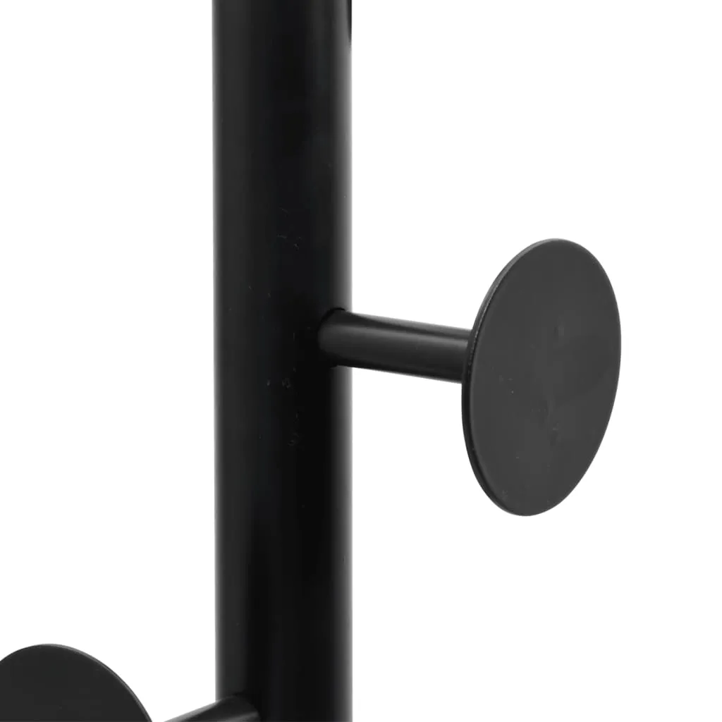 vidaXL Coat Stand Black 176 cm Powder-coated Iron