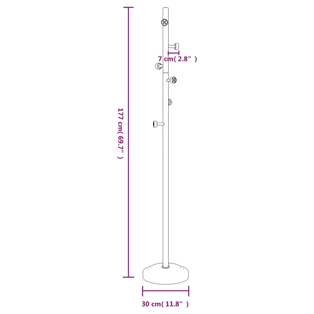 vidaXL Coat Stand Black 177 cm Powder-coated Iron