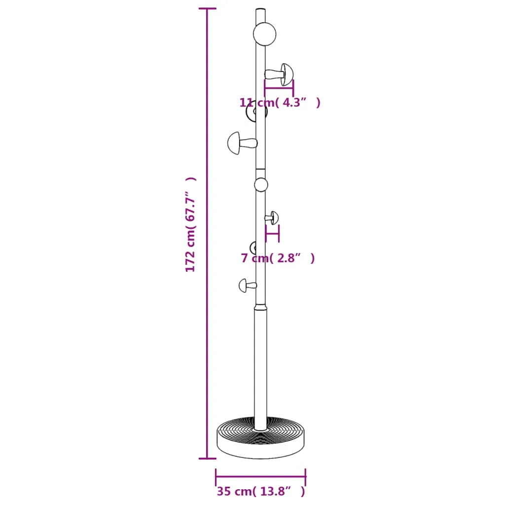 vidaXL Coat Stand Blue 172 cm Powder-coated Iron