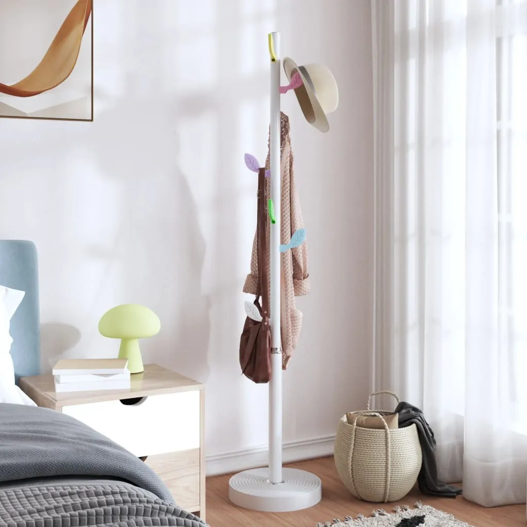 vidaXL Coat Stand White 172 cm Powder-coated Iron