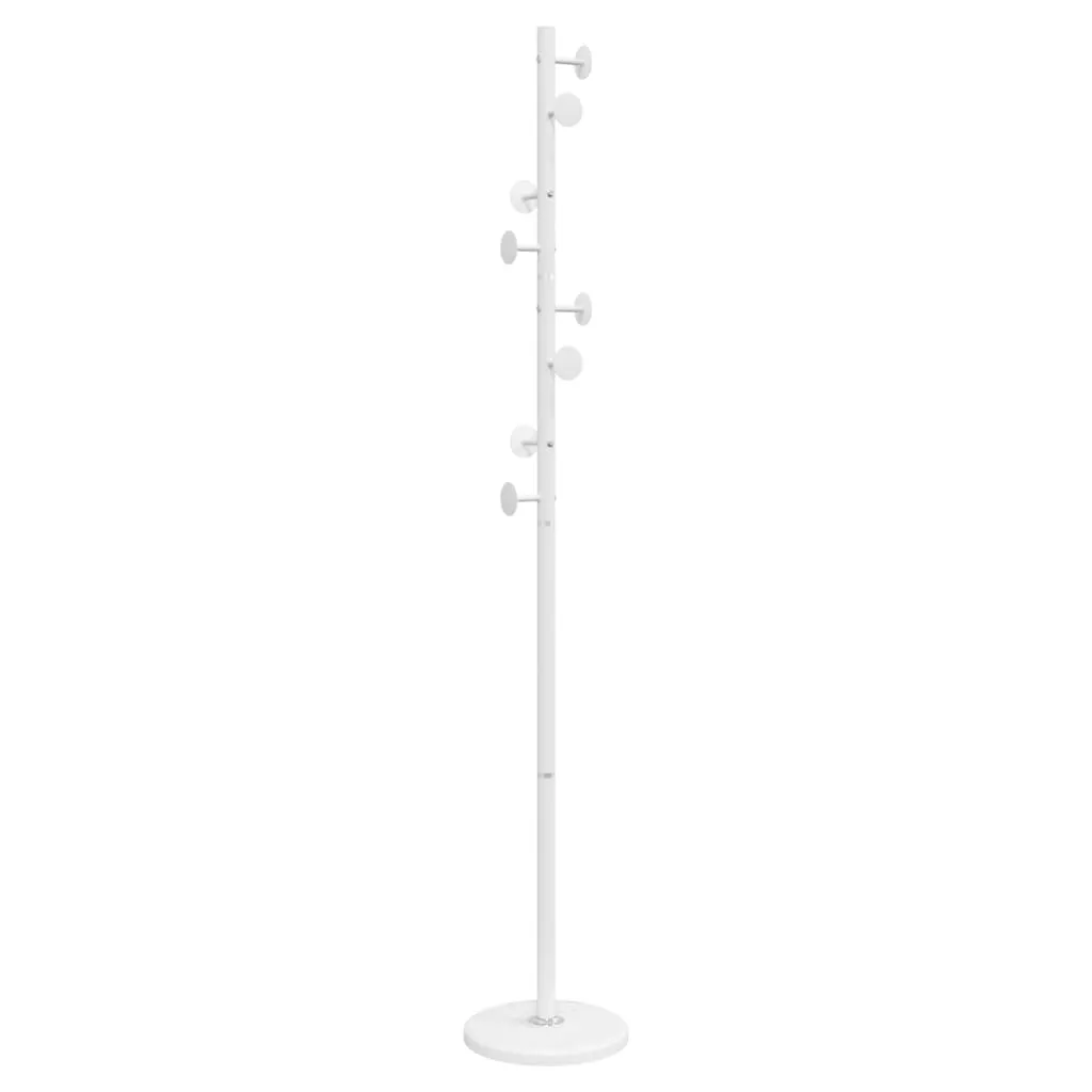 vidaXL Coat Stand White 176 cm Powder-coated Iron